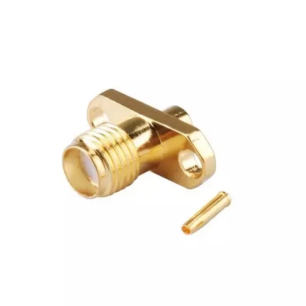 RF Coaxial SMA Jack Fêmea Conector Flange de 2 Orifícios para Cabo Rg086 Rg405