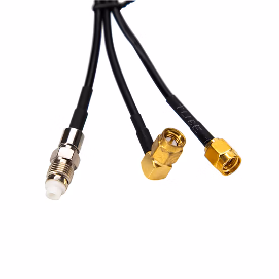 SMA 906 com conector de fibra óptica de ferrolho de metal
